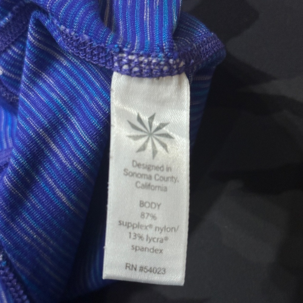 Athleta Energy Chaturanga Crop Leggings Space Dye Blue Purple Athleisure XS - Picture 7 of 8